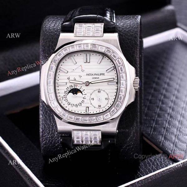 Clone Patek Philippe Nautilus Power Reserve Men Watches Diamond Bezel Gray Face Clone Patek Philippe Nautilus Power Reserve Men Watches Diamond Bezel Gray Face