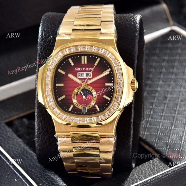 Wholesale Copy Patek Philippe Annual Calendar Watches Yellow Gold with Diamond Wholesale Copy Patek Philippe Annual Calendar Watches Yellow Gold with Diamond