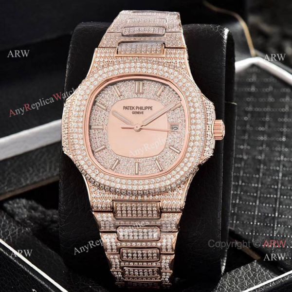 Iced Out Patek Philippe Nautilus Automatic Wrist AAA Quality Copy Watch Iced Out Patek Philippe Nautilus Automatic Wrist AAA Quality Copy Watch