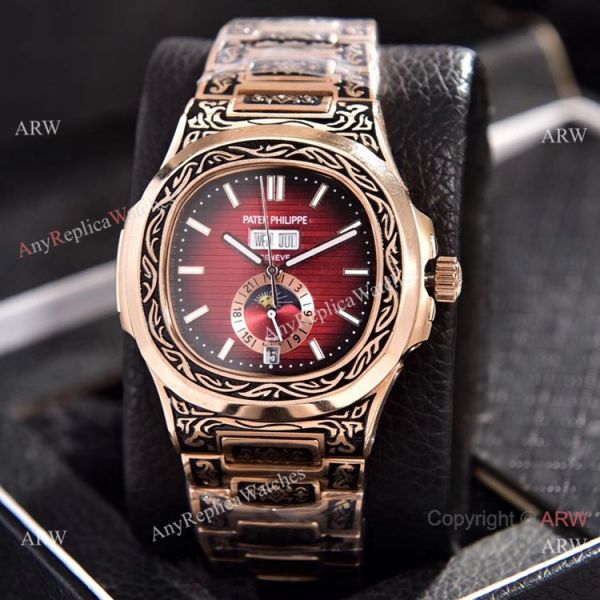 Patek Philippe Annual Calendar Copy Watches Rose Gold Engraving Patek Philippe Annual Calendar Copy Watches Rose Gold Engraving