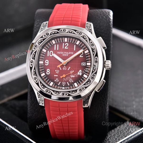Copy Patek Philippe Aquanaut Engraving Watch Green Rubber Strap Copy Patek Philippe Aquanaut Engraving Watch Green Rubber Strap