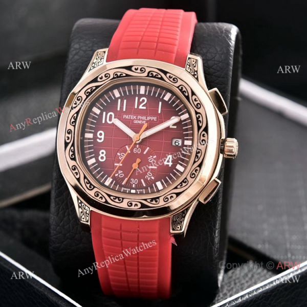 Copy Patek Philippe Aquanaut VK Chronograph Watches Rose Gold Engraving Copy Patek Philippe Aquanaut VK Chronograph Watches Rose Gold Engraving