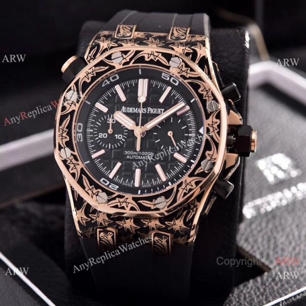 Copy Audemars Piguet Diver Rose Gold Engraving Watches Chronograph Movement Copy Audemars Piguet Diver Rose Gold Engraving Watches Chronograph Movement
