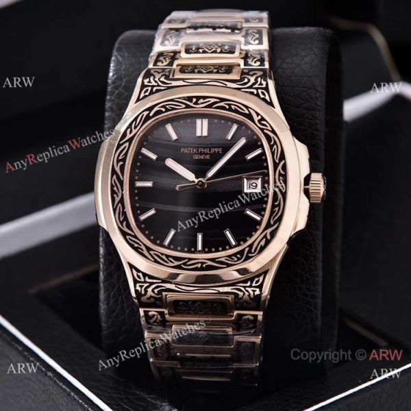 Clone Patek Philippe Nautilus Gold Tattoo Wrist Malachite Green Dial Clone Patek Philippe Nautilus Gold Tattoo Wrist Malachite Green Dial