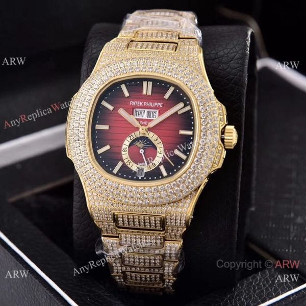 Patek Philippe Annual Calendar Full Diamonds 41mm Watches All Gold Case Patek Philippe Annual Calendar Full Diamonds 41mm Watches All Gold Case