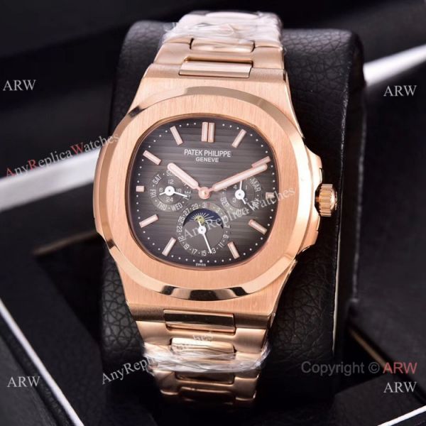 Knockoff Patek Philippe Nautilus Moon Phase Watches 40mm Rose Gold Knockoff Patek Philippe Nautilus Moon Phase Watches 40mm Rose Gold
