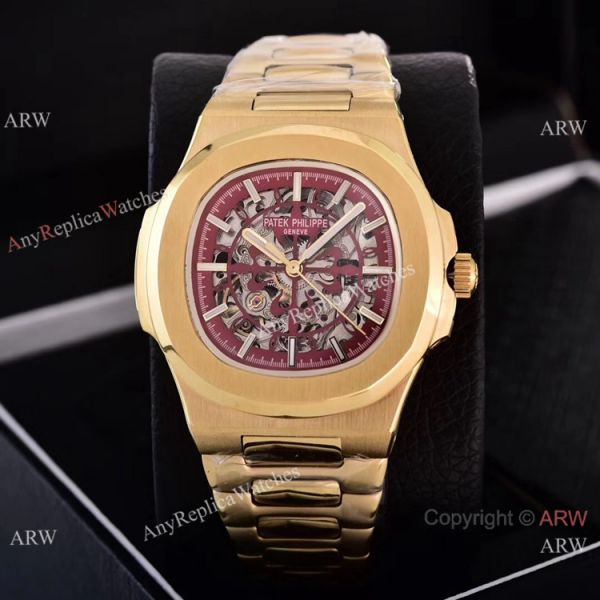 Faux Patek Philippe Nautilus Skeleton Watch Yellow Gold Faux Patek Philippe Nautilus Skeleton Watch Yellow Gold