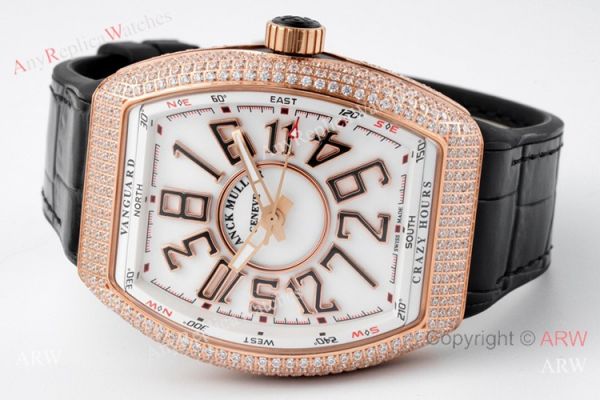 ABF Copy Franck Muller Vanguard V45 Rose Gold Diamonds Watch with Crazy Hour ABF Copy Franck Muller Vanguard V45 Rose Gold Diamonds Watch with Crazy Hour