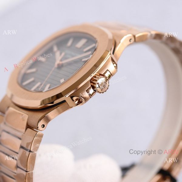 Swiss Copy Patek Philippe Nautilus PPF Factory Cal324 Watch Gray Gradient Dial Rose Gold Swiss Copy Patek Philippe Nautilus PPF Factory Cal324 Watch Gray Gradient Dial Rose Gold