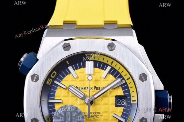 JF Factory V8 1:1 Best Audemars Piguet Divers Watch Yellow Dial 3120 Movement JF Factory V8 1:1 Best Audemars Piguet Divers Watch Yellow Dial 3120 Movement