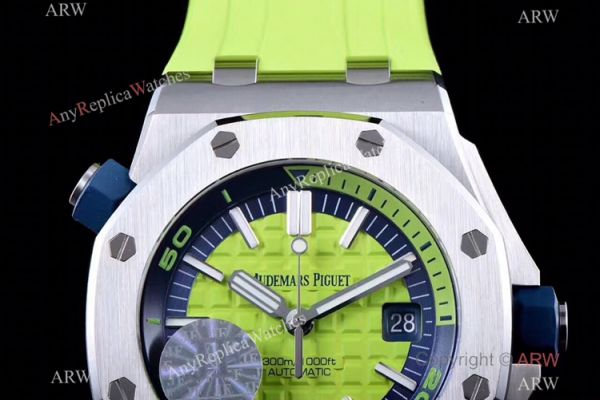 JF Factory V8 1:1 Best Audemars Piguet Divers Watch Green Rubber Strap JF Factory V8 1:1 Best Audemars Piguet Divers Watch Green Rubber Strap