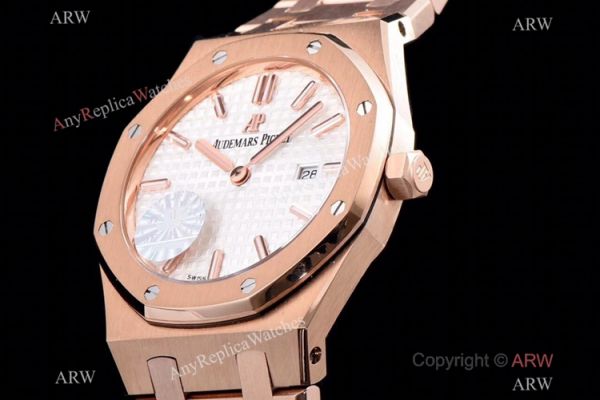JF Audemars Piguet Lady Royal Oak Copy Watch Rose Gold White Dial 33mm JF Audemars Piguet Lady Royal Oak Copy Watch Rose Gold White Dial 33mm