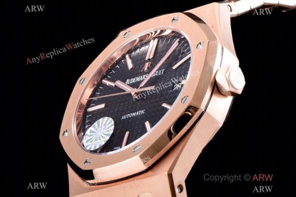 Grade 1A Copy Audemars Piguet Royal Oak JF v5 Cal.3120 Rose Gold Black Dial Watch 41mm Grade 1A Copy Audemars Piguet Royal Oak JF v5 Cal.3120 Rose Gold Black Dial Watch 41mm