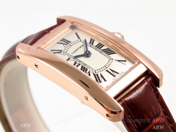 Grade 1A Replica Cartier Tank Americaine Quartz Watch Rose Gold Women Grade 1A Replica Cartier Tank Americaine Quartz Watch Rose Gold Women