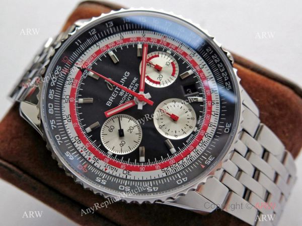 Swiss Grade 1A Breitling Navitimer Swiss Air 7750 Copy Watch BlackRed Dial Swiss Grade 1A Breitling Navitimer Swiss Air 7750 Copy Watch BlackRed Dial