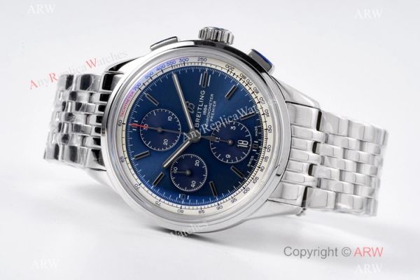 2021 New Copy Breitling Premier Chronograph BLS A7750 SS Blue Dial Watch 42mm 2021 New Copy Breitling Premier Chronograph BLS A7750 SS Blue Dial Watch 42mm