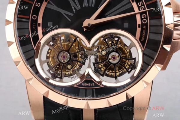 Super Clone Roger Dubuis RDDBEX0249 Double Tourbillon Rose Gold Watch 47mm Super Clone Roger Dubuis RDDBEX0249 Double Tourbillon Rose Gold Watch 47mm