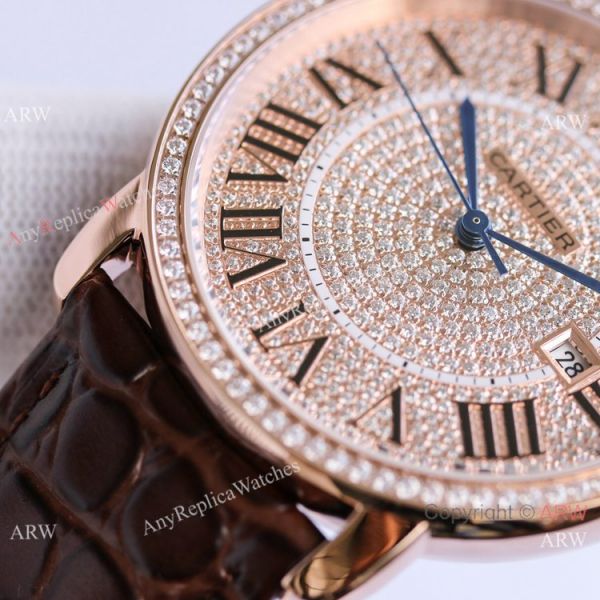 TW Swiss Relica Cartier Ronde Solo de Cartier Iced Out Watch Full Diamond Dial Roman Markers TW Swiss Relica Cartier Ronde Solo de Cartier Iced Out Watch Full Diamond Dial Roman Markers