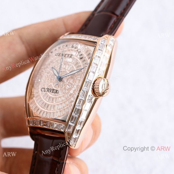 Swiss Copy Franck Muller Geneve Cintree Curvex Iced Out Watch TWF V2 version Rose Gold Swiss Copy Franck Muller Geneve Cintree Curvex Iced Out Watch TWF V2 version Rose Gold
