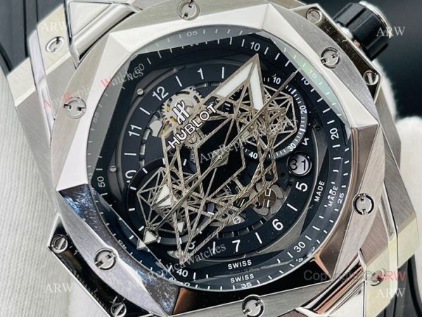 High Quality Replica Hublot Sang Bleu Black Watch 45mm eta7750 Automatic Movement High Quality Replica Hublot Sang Bleu Black Watch 45mm eta7750 Automatic Movement