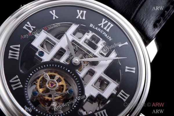 Super Clone Blancpain Fantasy Swiss Tourbillon Watch 43mm Black Leather Strap Super Clone Blancpain Fantasy Swiss Tourbillon Watch 43mm Black Leather Strap