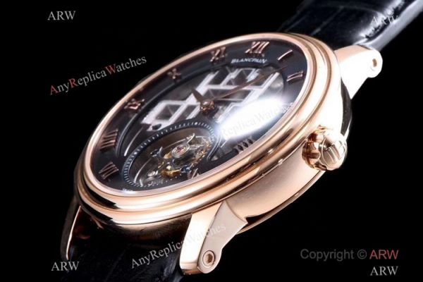 Super Clone Blancpain Fantasy Tourbillon Skeleton Rose Gold Watch 43mm Super Clone Blancpain Fantasy Tourbillon Skeleton Rose Gold Watch 43mm