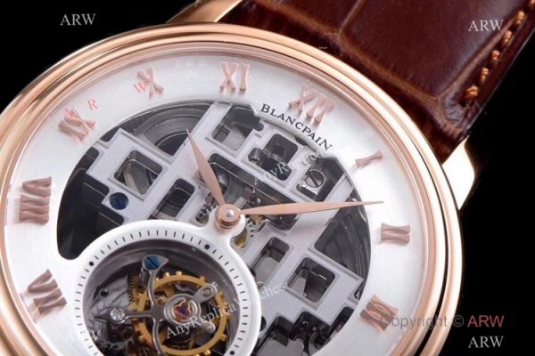 Super Clone Blancpain Fantasy Swiss Tourbillon Watch 43mm Rose Gold Skeleton Super Clone Blancpain Fantasy Swiss Tourbillon Watch 43mm Rose Gold Skeleton
