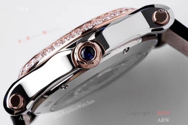 AF Factory Chopard Happy Sport 36mm Watch Black Leather Strap AF Factory Chopard Happy Sport 36mm Watch Black Leather Strap