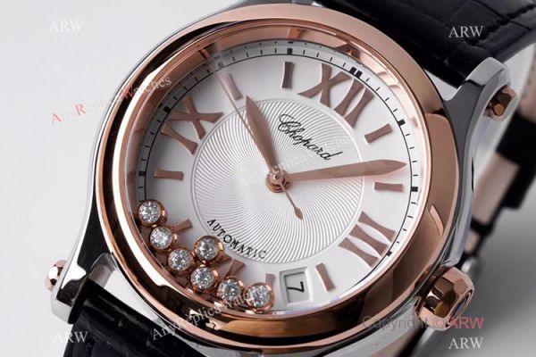 AF Factory 1:1 Replica Chopard Happy Sport Watch Rose Gold Bezel 36mm Size AF Factory 1:1 Replica Chopard Happy Sport Watch Rose Gold Bezel 36mm Size