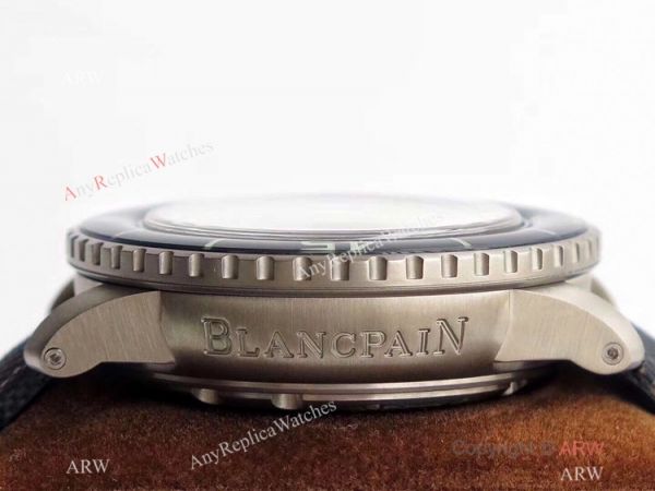 ZF Factory Swiss Replica Blancpain Fifty Fathoms Watch Blue Dial Leather Strap ZF Factory Swiss Replica Blancpain Fifty Fathoms Watch Blue Dial Leather Strap