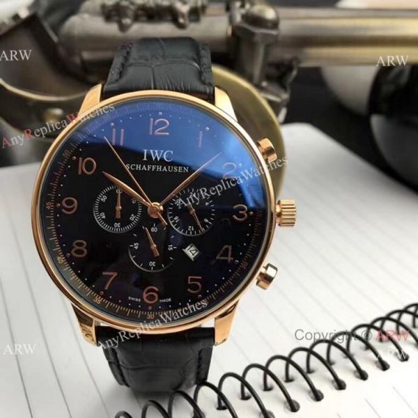 Faux IWC Portugieser Chronograph Watch White Arabic Leather Strap Faux IWC Portugieser Chronograph Watch White Arabic Leather Strap