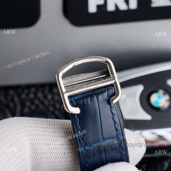 (TW )Replica Cartier Santos Skeleton Watch With Blue Leather Strap (TW )Replica Cartier Santos Skeleton Watch With Blue Leather Strap