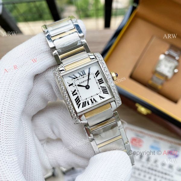 Best Copy Yellow Gold Cartier Ladies Tank Francaise Small Swiss Quartz Watch Best Copy Yellow Gold Cartier Ladies Tank Francaise Small Swiss Quartz Watch