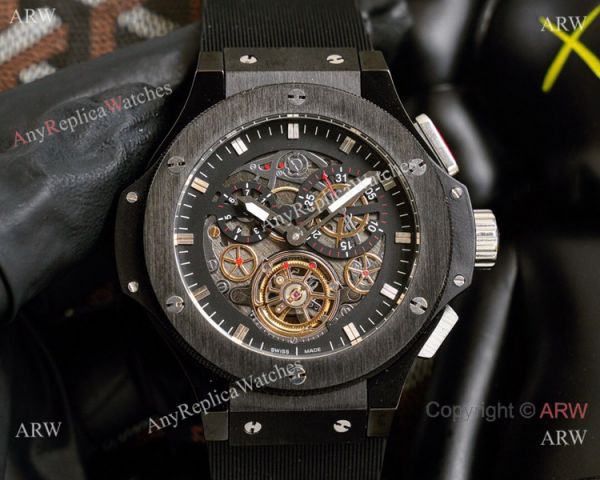 2021 Copy Hublot Big Bang Tourbillon 45mm Watches Rose Gold White Face 2021 Copy Hublot Big Bang Tourbillon 45mm Watches Rose Gold White Face