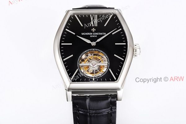 New Vacheron Constantin Malte REAL Tourbillon Black Face High End Replica Leather Strap Watch New Vacheron Constantin Malte REAL Tourbillon Black Face High End Replica Leather Strap Watch