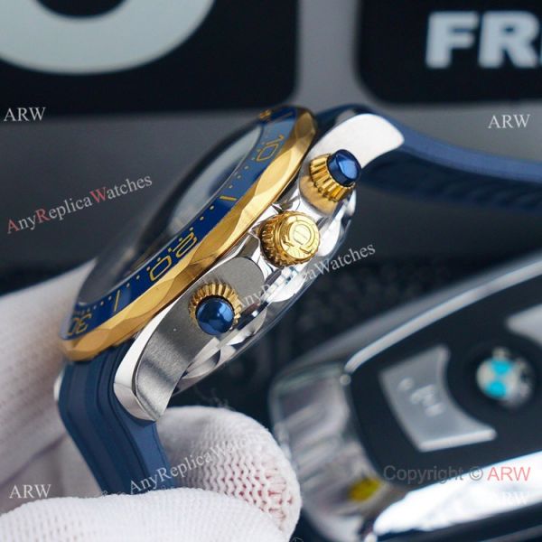 (TW) AAA Replica Omega Seamaster Diver 300m Chronograph Watch Two Tone Blue Dial (TW) AAA Replica Omega Seamaster Diver 300m Chronograph Watch Two Tone Blue Dial