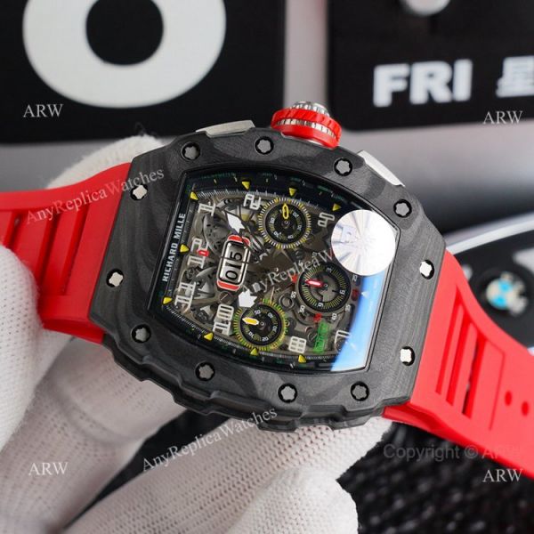 Best Richard Mille Replica Watches RM 11-03 Red Rubber Band Carbon Fiber Watch Automatic Best Richard Mille Replica Watches RM 11-03 Red Rubber Band Carbon Fiber Watch Automatic
