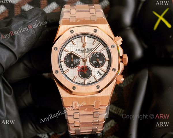 Knockoff Audemars Piguet Royal Oak Rose Gold Chronograph White Dial Watches 42mm Knockoff Audemars Piguet Royal Oak Rose Gold Chronograph White Dial Watches 42mm