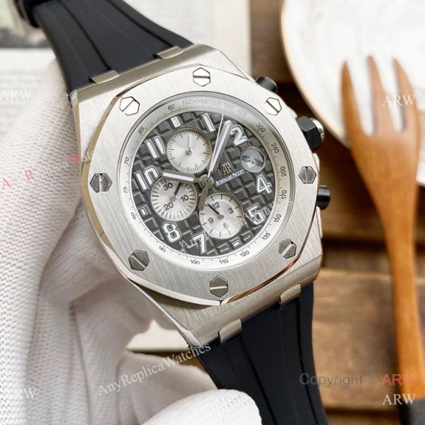Knockoff Audemars Piguet Royal Oak Offshore 26470 Watches SS White Rubber Strap Automatic Knockoff Audemars Piguet Royal Oak Offshore 26470 Watches SS White Rubber Strap Automatic