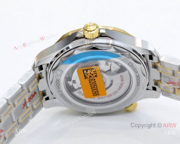 2021 Latest Swiss Omega Seamaster Diver 300M OR Factory 8800 Watch Two Tone Blue Ceramic Bezel 2021 Latest Swiss Omega Seamaster Diver 300M OR Factory 8800 Watch Two Tone Blue Ceramic Bezel