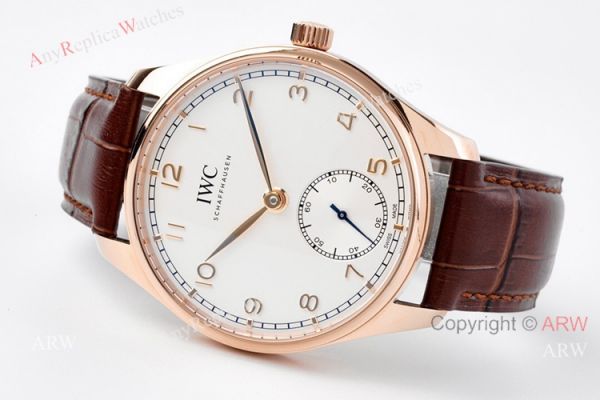 ZF Factory Iwc Portuguese 40 Rose Gold White Dial Brown Leather Strap Watch Replica ZF Factory Iwc Portuguese 40 Rose Gold White Dial Brown Leather Strap Watch Replica