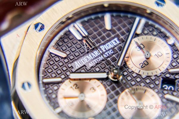 Grade 1A Copy Audemars Piguet Royal Oak Chronograph 7750 Watch Chocolate Dial Brown Leather Strap Grade 1A Copy Audemars Piguet Royal Oak Chronograph 7750 Watch Chocolate Dial Brown Leather Strap