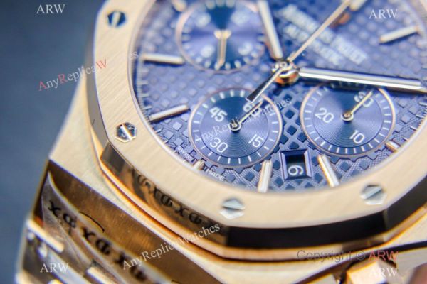 Grade 1A Replica Audemars Piguet Royal Oak Chronograph Watch ETA7750 All Rose Gold Blue Dial Grade 1A Replica Audemars Piguet Royal Oak Chronograph Watch ETA7750 All Rose Gold Blue Dial