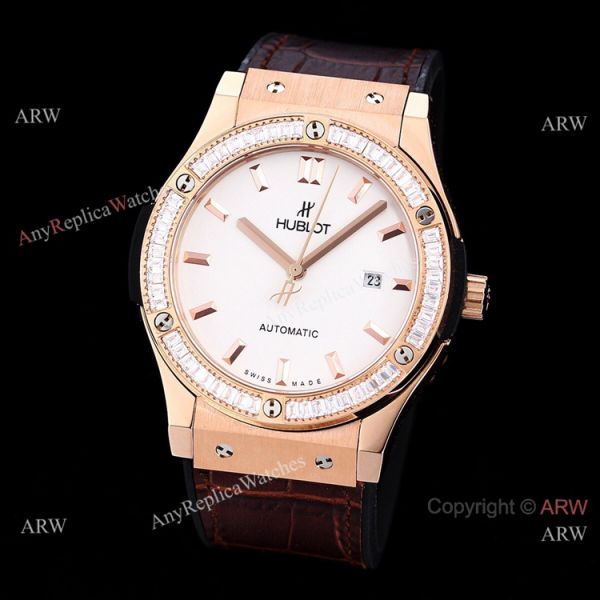 Copy Hublot Classic Fusion Rose Gold Diamond Watch Citizen 8215 Movement Copy Hublot Classic Fusion Rose Gold Diamond Watch Citizen 8215 Movement