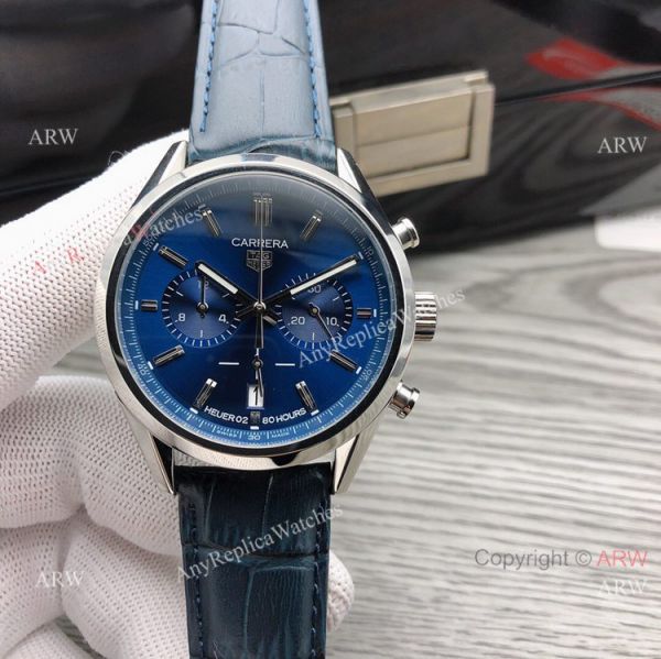 Quartz Tag Heuer Carrera White Dial Brown Leather Strap Knockoff Watches 40mm Quartz Tag Heuer Carrera White Dial Brown Leather Strap Knockoff Watches 40mm