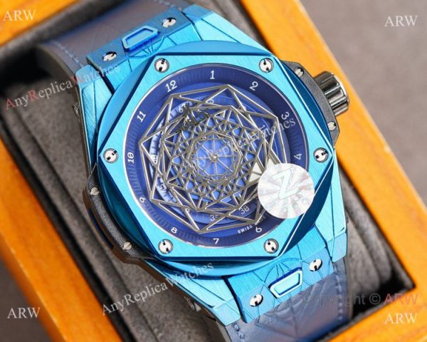 Z Factory Swiss Copy Hublot Sang Bleu 45mm Watch Blue Case Citizen Automatic Z Factory Swiss Copy Hublot Sang Bleu 45mm Watch Blue Case Citizen Automatic