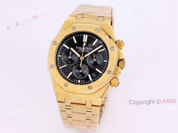 New Audemars Piguet Royal Oak Frosted Gold 41mm Green Dial Chronograph Watch Replica New Audemars Piguet Royal Oak Frosted Gold 41mm Green Dial Chronograph Watch Replica