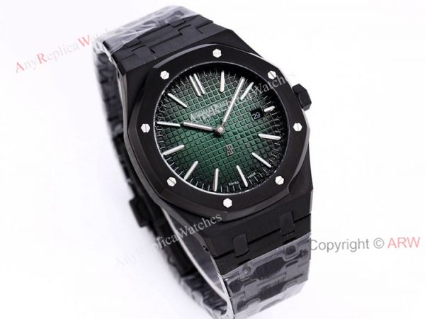 New Audemars Piguet Royal Oak Jumbo Green Dial All Black Mens Replica Watches 41mm New Audemars Piguet Royal Oak Jumbo Green Dial All Black Mens Replica Watches 41mm