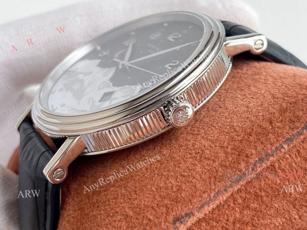 Swiss Grade Patek Philippe Classic Watch Mens Black Dial Black Leater Strap Replica Swiss Grade Patek Philippe Classic Watch Mens Black Dial Black Leater Strap Replica