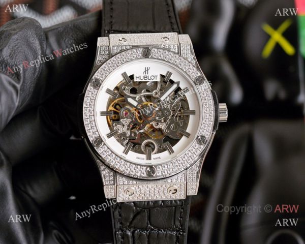 Copy Hublot Classic Fusion Iced Out Watches Hollow Dial Copy Hublot Classic Fusion Iced Out Watches Hollow Dial